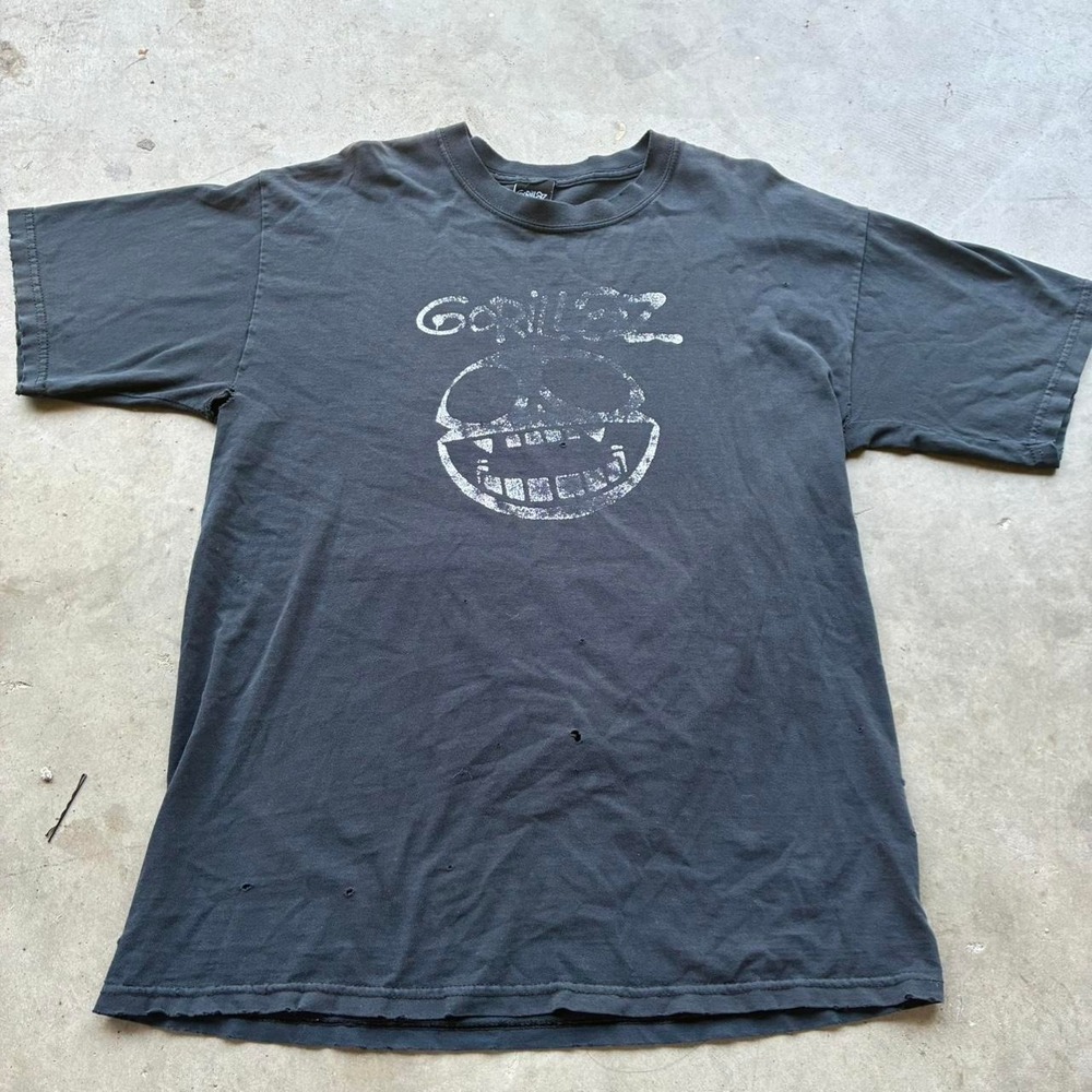 Vintage Gorillaz Band Tee Black Faded Alternative Rock Graphic